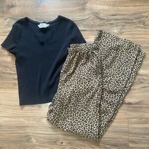 Girls H&M Outfit Bundle Size 14 – Crop Top & Leopard Pants